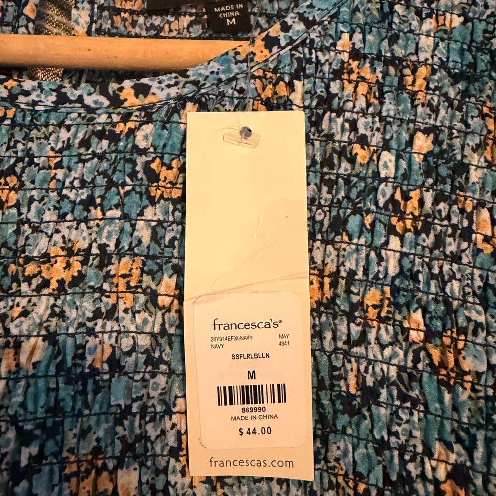 Trixxi Blue and Orange Patterned Blouse